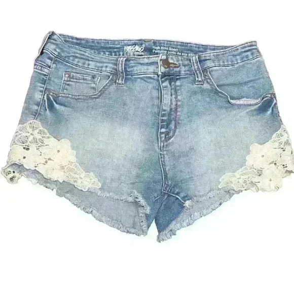 Mossimo Women’s High Rise Short lace overlay cutoff hem Super Stretch Size 12/31 - Picture 1 of 4